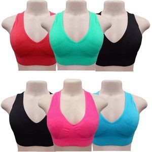 6 PACK SPORTS BRA RACERBACK ACTIVEWEAR YOGA TOP